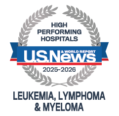 2025-26 US News and World Report High Performing Hospitals Badge Leukemia, Lymphoma and Myeloma