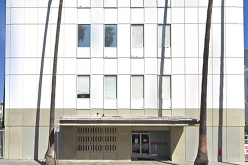 Koreatown, Los Angeles location with view of the building